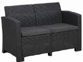 Dvivietė rotango sodo sofa 120 cm, pilka - nuotraukos Nr. 2