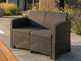 Dvivietė rotango sodo sofa 120 cm, pilka - nuotraukos Nr. 7