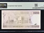 20 Litų 1993 m. Žemas numeris Naa0000960 Pmg64 - nuotraukos Nr. 2