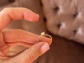 Ribas auksinis žiedas su deimantais 0,54 ct - nuotraukos Nr. 3