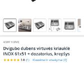 Dvigubo virtuvės kriauklė / plautuvė - nuotraukos Nr. 9