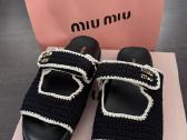 Miu Miu Crochet Knit Sandals - slepetes