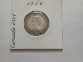 Sidabras Canada 1954 25 centai