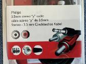 Y kabelis / jungtis 3.5 mm Jack stereo - 2 rca