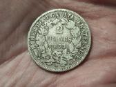 Prancūzija 2 frankai 1873 sidabras
