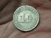Sąsiaurio gyvenvietės 10 centų 1910 sidabras