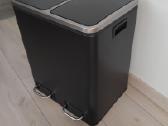 Juoda šiukšliadėžė 2x15l, metalinė