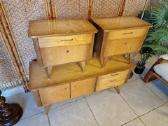 Vintažinės mid century miegamojo spintelės