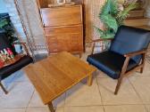 Vintažinis mid century ąžuolinis kavos staliukas - nuotraukos Nr. 10