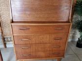 Vintažinė mid century tikmedžio komoda/sekreteras