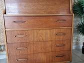 Vintažinė mid century tikmedžio komoda/sekreteras - nuotraukos Nr. 4