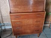 Vintažinė mid century tikmedžio komoda/sekreteras - nuotraukos Nr. 13