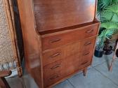 Vintažinė mid century tikmedžio komoda/sekreteras - nuotraukos Nr. 14