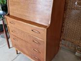 Vintažinė mid century tikmedžio komoda/sekreteras - nuotraukos Nr. 19