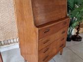 Vintažinė mid century tikmedžio komoda/sekreteras - nuotraukos Nr. 28