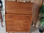 Vintažinė mid century tikmedžio komoda/sekreteras - nuotraukos Nr. 29