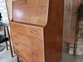 Vintažinė mid century tikmedžio komoda/sekreteras - nuotraukos Nr. 32