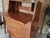 Vintažinė mid century tikmedžio komoda/sekreteras - nuotraukos Nr. 33