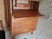 Vintažinė mid century tikmedžio komoda/sekreteras - nuotraukos Nr. 34