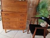 Vintažinė mid century tikmedžio komoda/sekreteras - nuotraukos Nr. 36