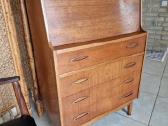 Vintažinė mid century tikmedžio komoda/sekreteras - nuotraukos Nr. 38
