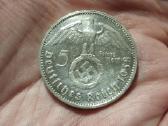 Vokietija 5 mark 1938 G sidabras