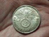 Vokietija 5 mark 1938 J sidabras