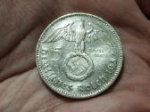 Vokietija 5 mark 1937 F sidabras