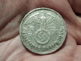 Vokietija 5 mark 1936 A sidabras