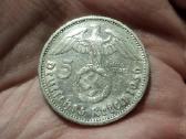 Vokietija 5 mark 1936 G sidabras