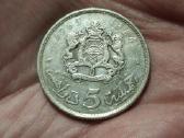 Marokas 5 dirhamai 1965 sidabras