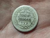 JAV 1 dime 1853 sidabras