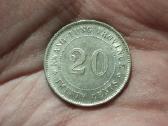 Kwang Tung 20 cents 1909 sidabras