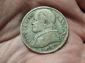 Vatikanas 2 liros 1867 sidabras - nuotraukos Nr. 2