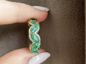 2,14ct žiedas su deimantais ir smaragdais - nuotraukos Nr. 3