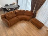 Didelė prabangi rudos/oranžinės spalvos sofa - nuotraukos Nr. 9