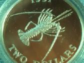 Moneta Bermuda 1991m. 2 dollars, sidabras(.925)