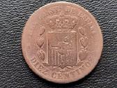 10 centimų 1878m. Ispanija