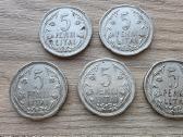 1925 metų 5 litai Tulpės Linai Sidabras Ag