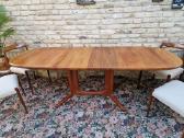Vintažinis mid century tikmedžio valgomojo stalas - nuotraukos Nr. 6
