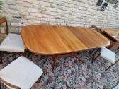 Vintažinis mid century tikmedžio valgomojo stalas - nuotraukos Nr. 10