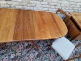 Vintažinis mid century tikmedžio valgomojo stalas - nuotraukos Nr. 15