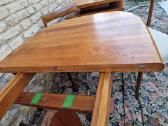 Vintažinis mid century tikmedžio valgomojo stalas - nuotraukos Nr. 26