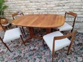 Vintažinis mid century tikmedžio valgomojo stalas - nuotraukos Nr. 33