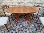 Vintažinis mid century tikmedžio valgomojo stalas - nuotraukos Nr. 35