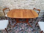 Vintažinis mid century tikmedžio valgomojo stalas