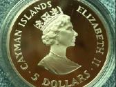 Moneta Cayman isl. 1987m. 5 dollars, sidabras(925) - nuotraukos Nr. 2