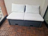 Lauko sofa su dėžėmis
