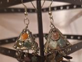 Boho stil piramidės formos auskarai