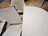 110cm balti ar juodi apvalūs išskleidžiami stalai - nuotraukos Nr. 3